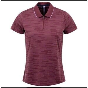 ADIDAS Novelty Polo Shirt Size Small Quiet Crimson NEW Golf Short Sleeve Active